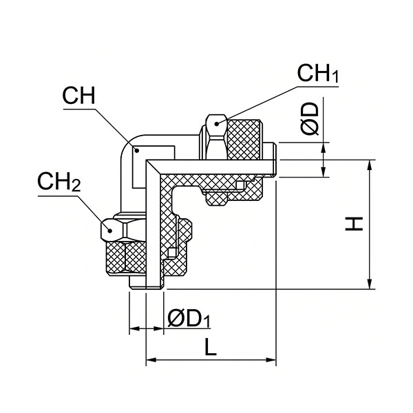 ANI ART. 40/E Raccordo a L per Tubi Nylon - ANI - Immagine 2